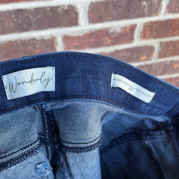 Ladies Dark Blue Wonderly High Rise Pull On Shorts Size 4 Factory Cut Off - Picture 7 of 10